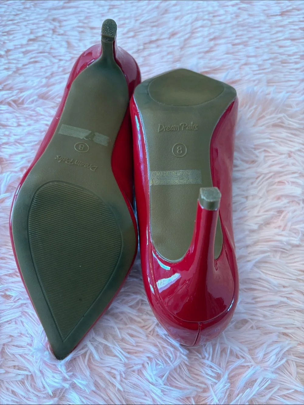 Red Patent Pointed-Toe Heels Dream Pairs - Picture 4 of 8